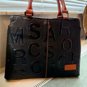 Stylish Black and Tan Shoulder Bag